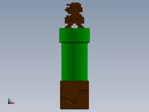 马里奥管道四分之一支架前视缩略图