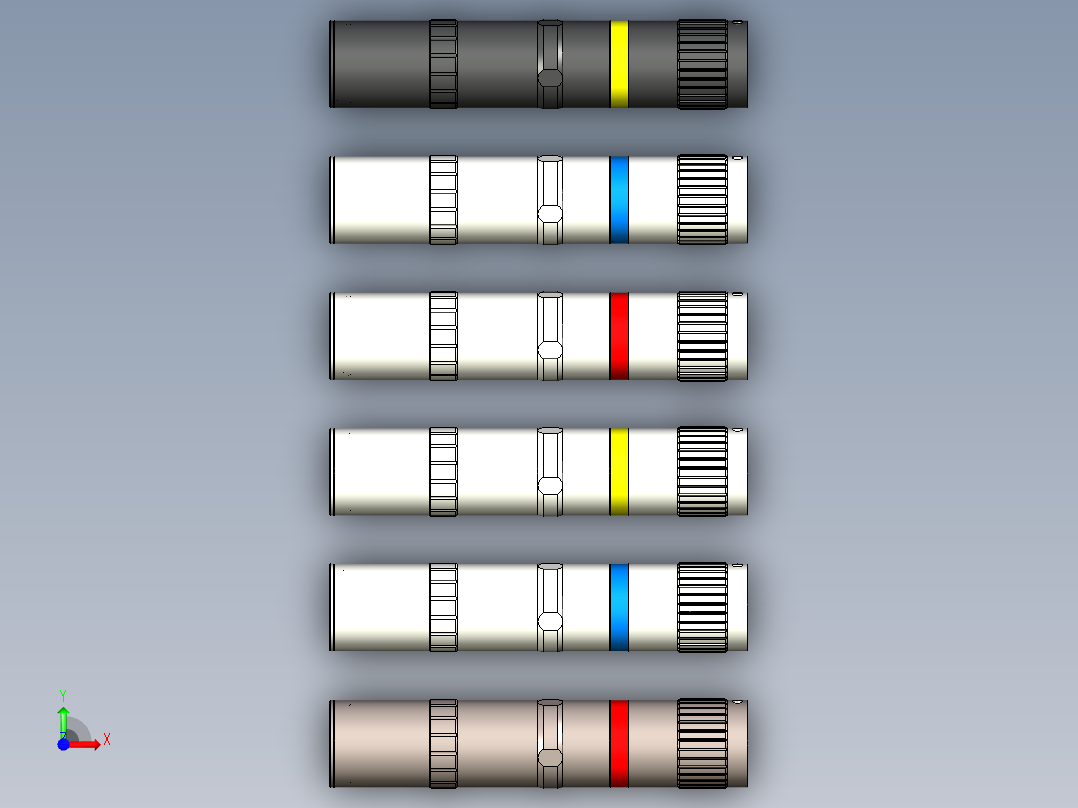 时尚简洁微型强光手电设计前视图