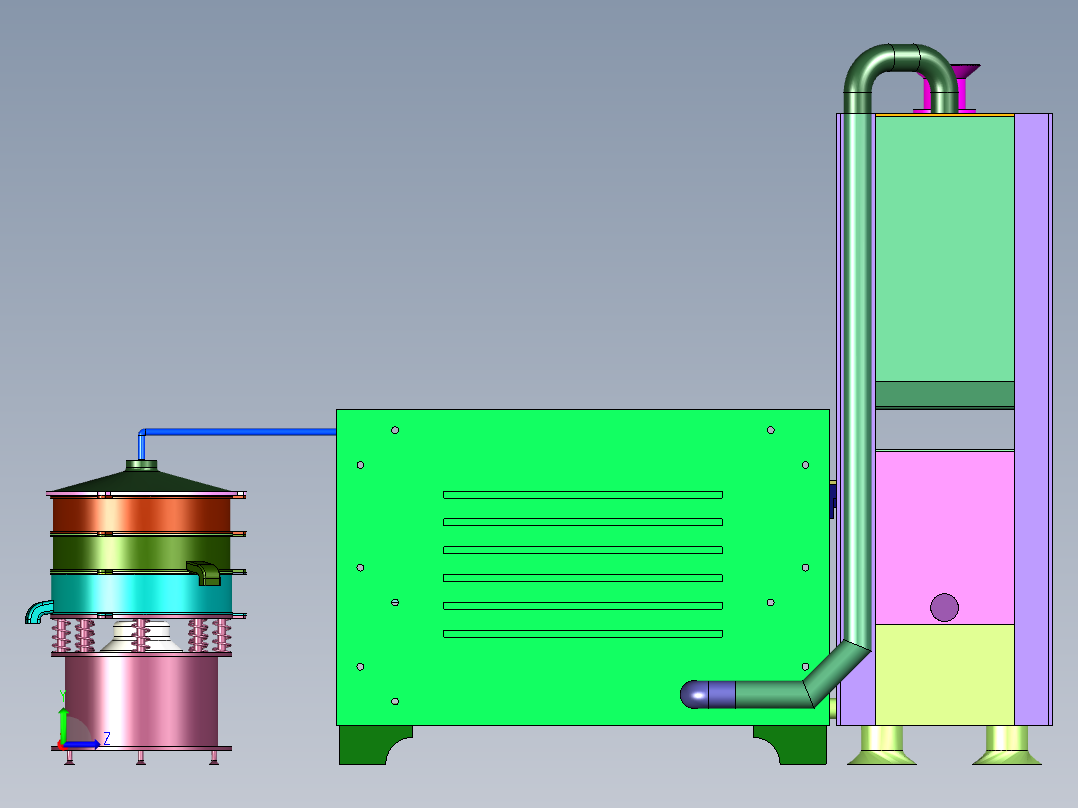 废砂自动分离研磨回收装置左视图