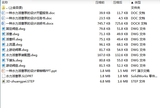 一种水力活塞泵的设计含SW三维及9张CAD图