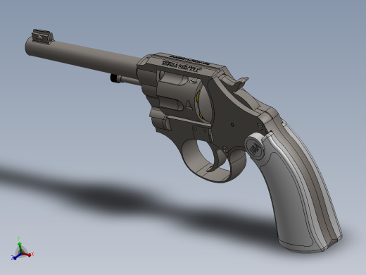 手枪左轮冲锋枪老式狙击步枪设计3D图纸hopkins-allen-police-std-32-cal SW
