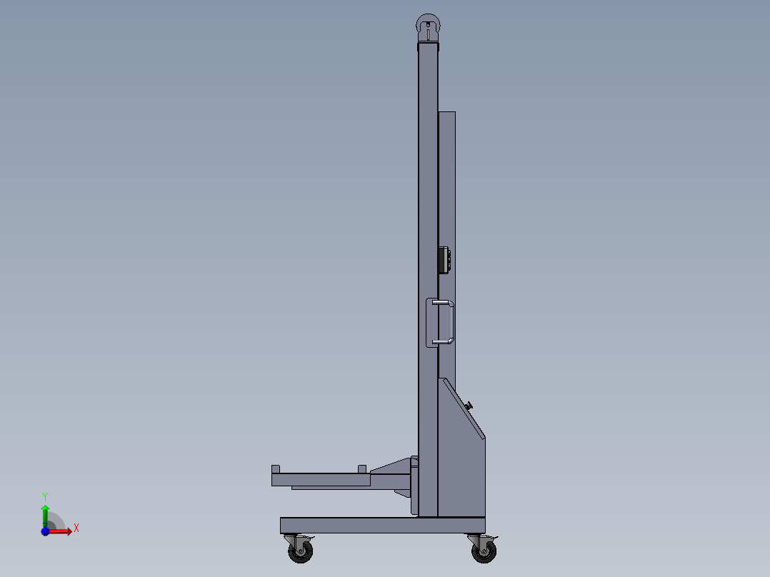 电动手推车升降结构3D数模图纸 STEP格式前视图