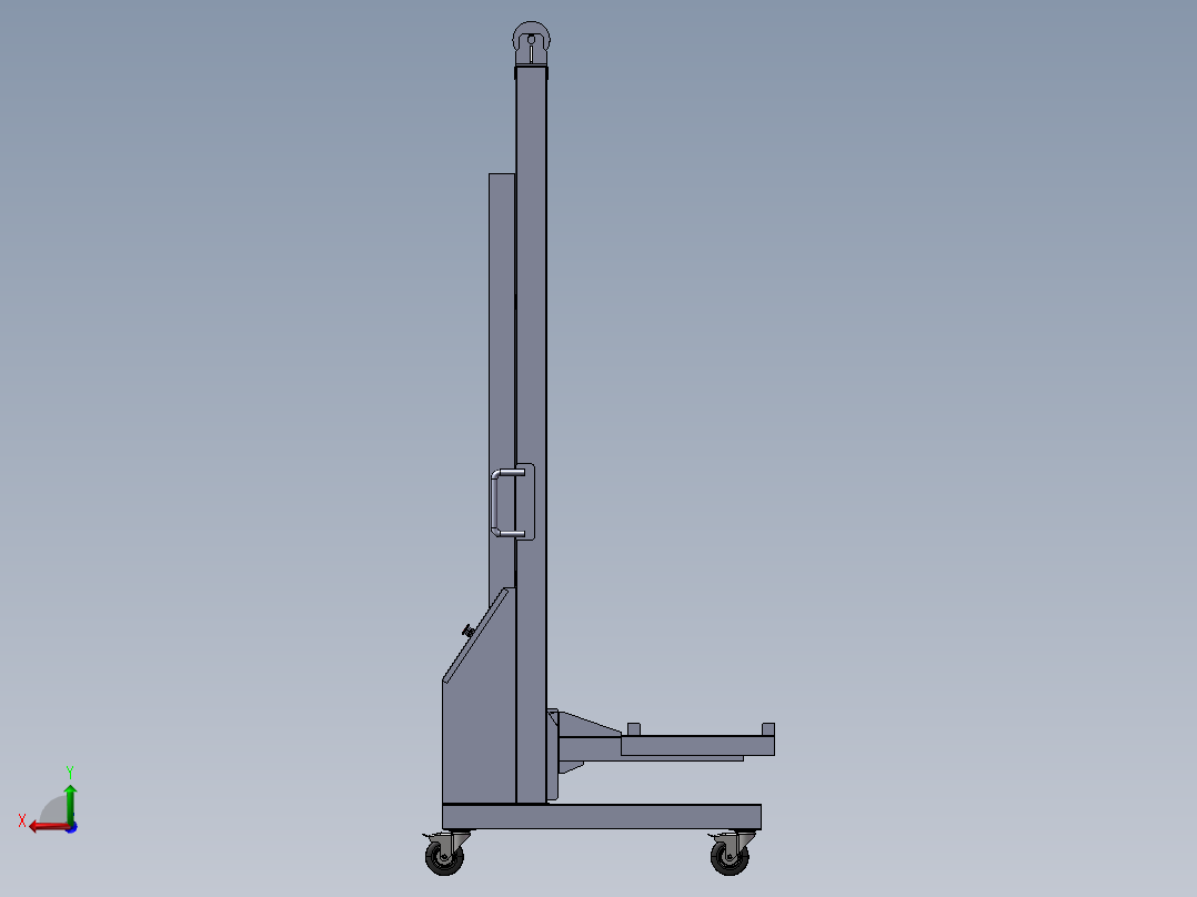 电动手推车升降结构3D数模图纸 STEP格式后视图