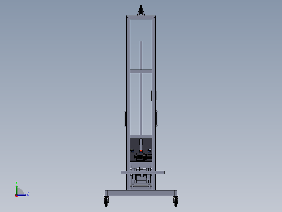 电动手推车升降结构3D数模图纸 STEP格式左视图