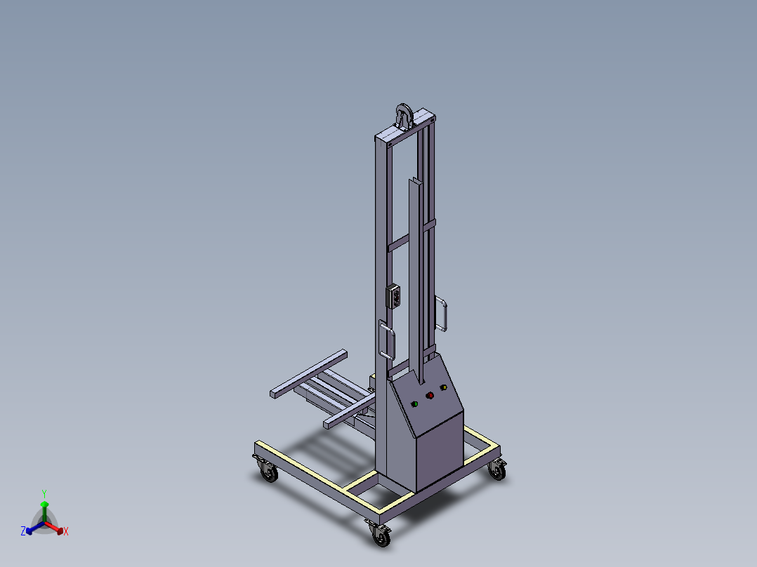 电动手推车升降结构3D数模图纸 STEP格式正等轴测图