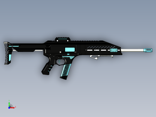 手枪左轮冲锋枪老式狙击步枪设计3D图纸stingray-fgc-9-mk-ii STP前视缩略图