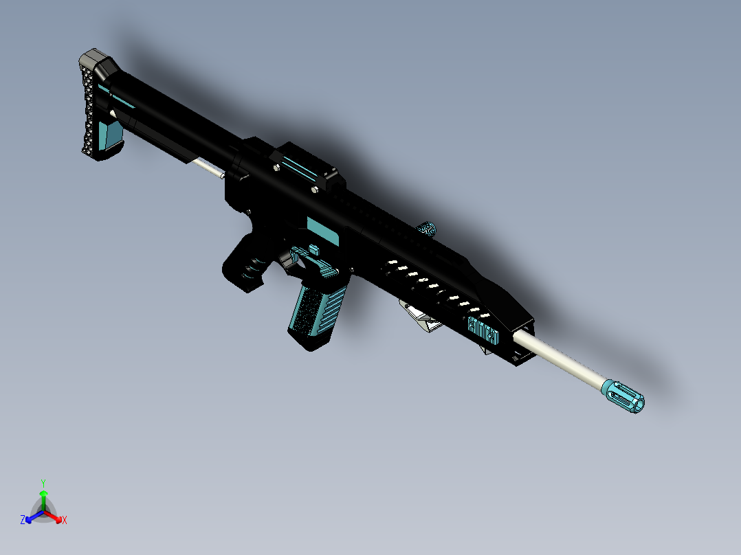 手枪左轮冲锋枪老式狙击步枪设计3D图纸stingray-fgc-9-mk-ii STP正等轴测图