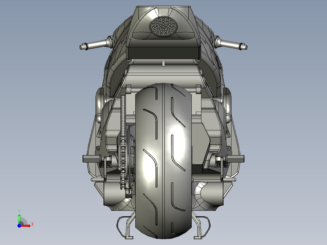 全新纯电概念摩托前视图