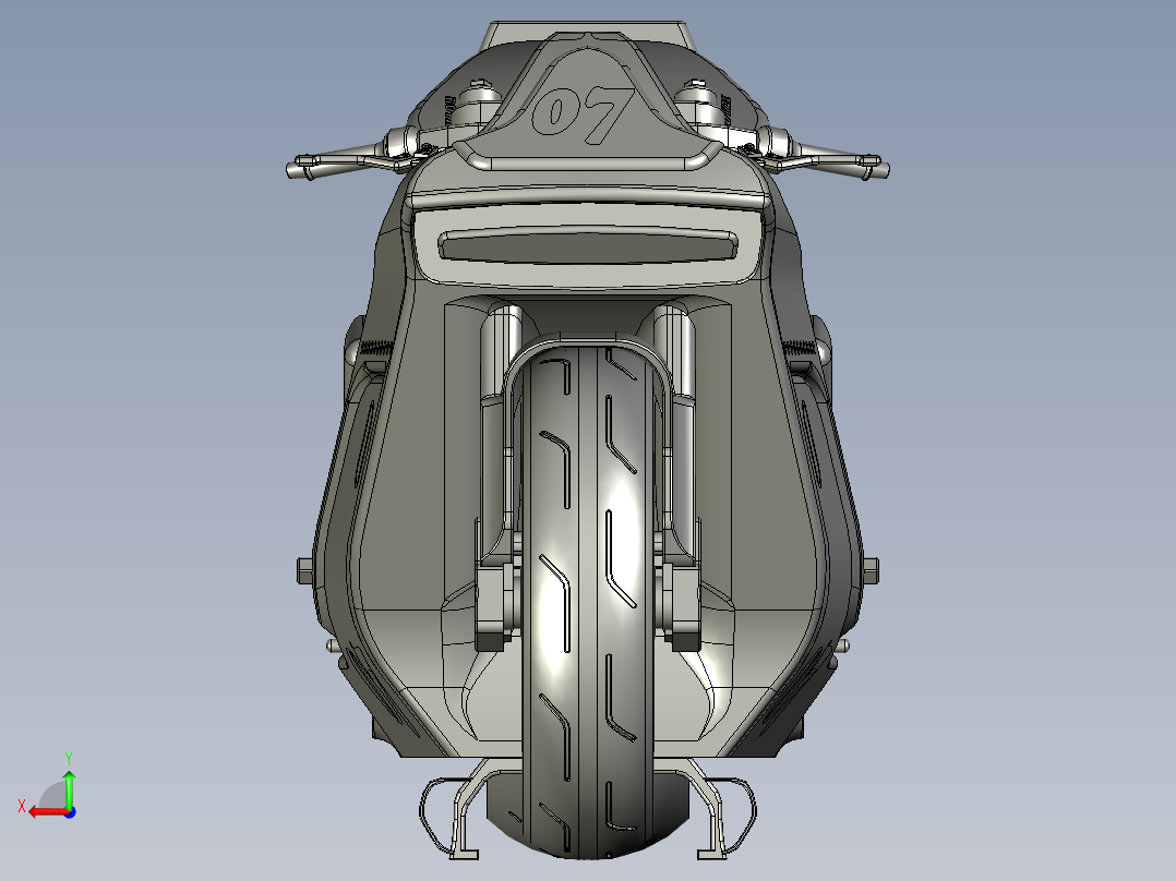 全新纯电概念摩托后视图