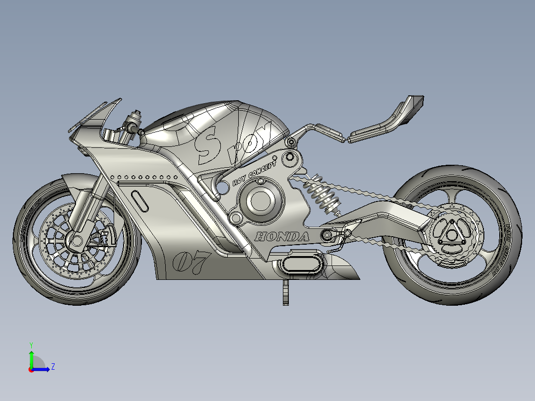 全新纯电概念摩托左视图