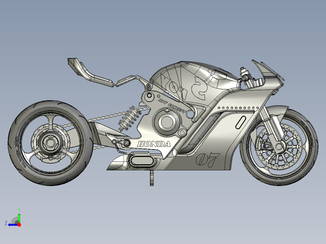 全新纯电概念摩托右视图