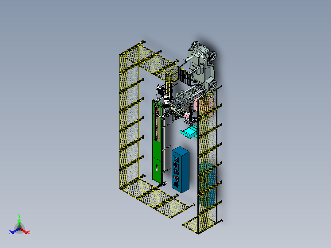 包装流水线方案设计正等轴测图