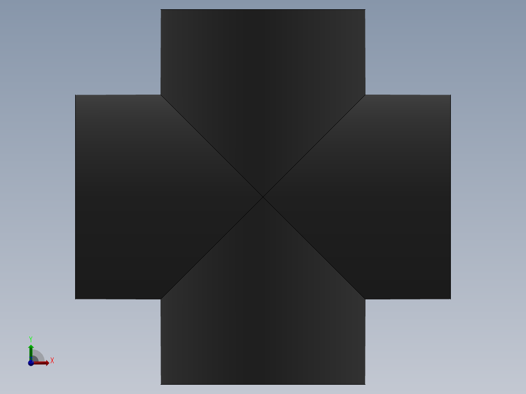 Cross DN300 PN10 U-PVC前视图