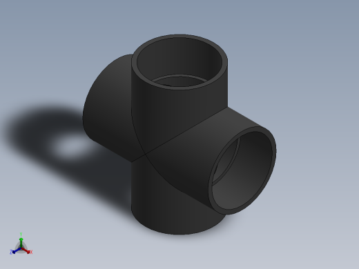 Cross DN300 PN10 U-PVC正等轴测缩略图