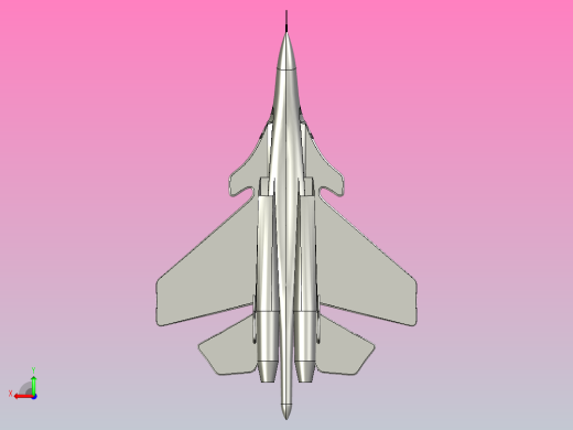 F16战机3D模型后视缩略图