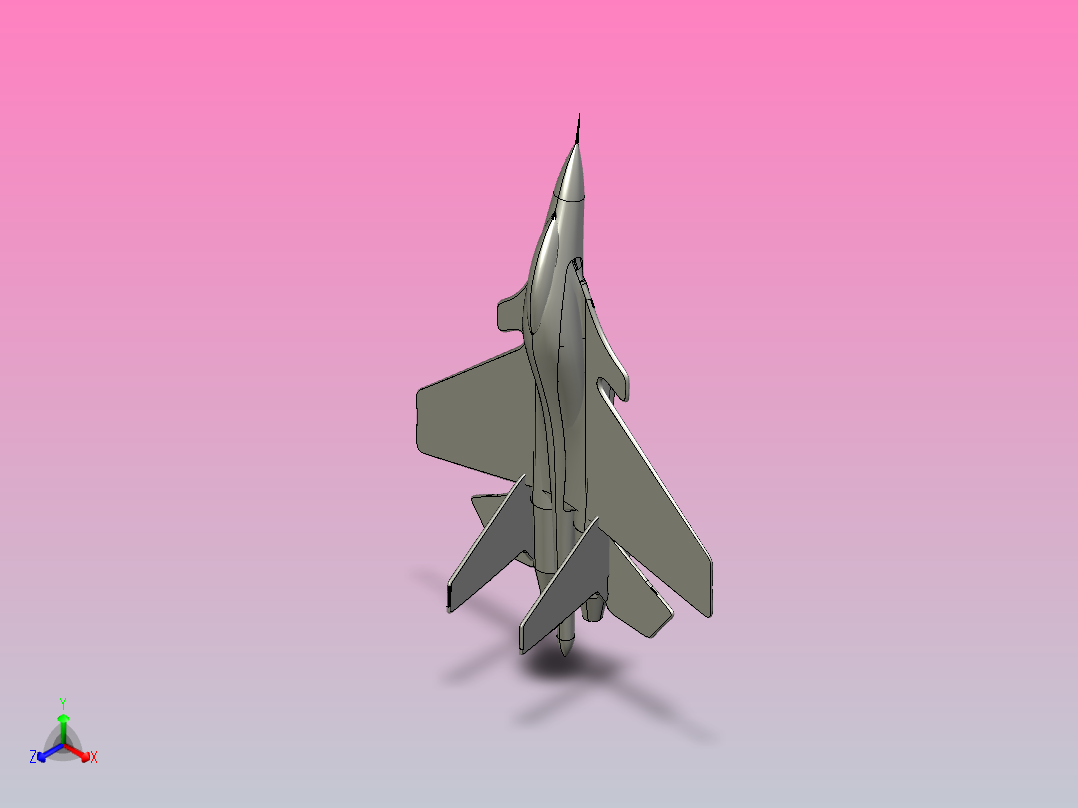 F16战机3D模型正等轴测图