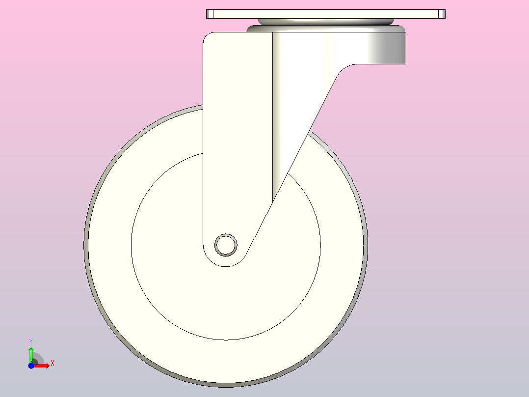 中重载型(200~300kg)万向型脚轮[CAD125-NB]前视图