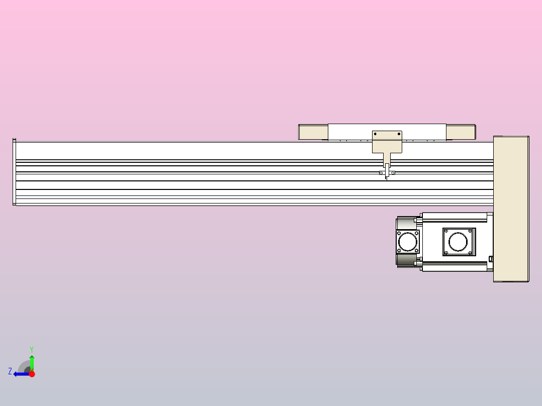 滚珠丝杠直线轴带导轨全封闭TPA-HCR-220D-3210C-L450-MP-C-P1K-N3右视图