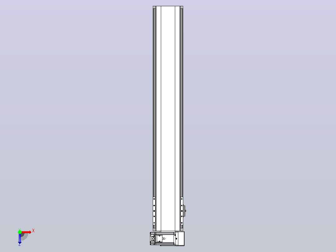 皮带直线轴半封闭可选导轨TPA-HNB-140D-120-L800-RU-Y-P40-N3俯视图