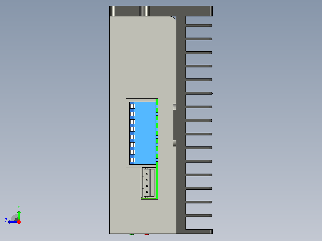 数字步进电机与驱动器3DM580S_3D图右视图