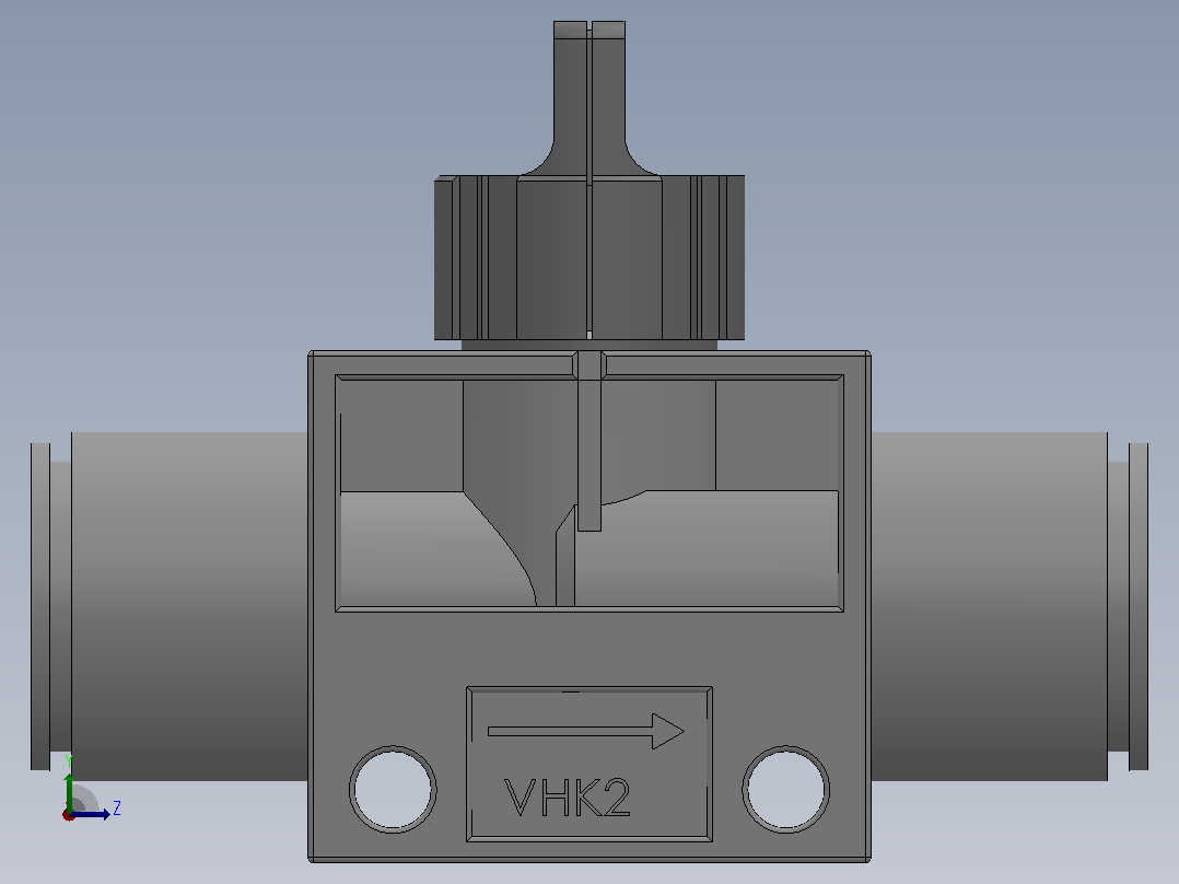 VHK系列P快速接头A快速接头二通三通手动阀[VHK2R-10F-10F]左视图