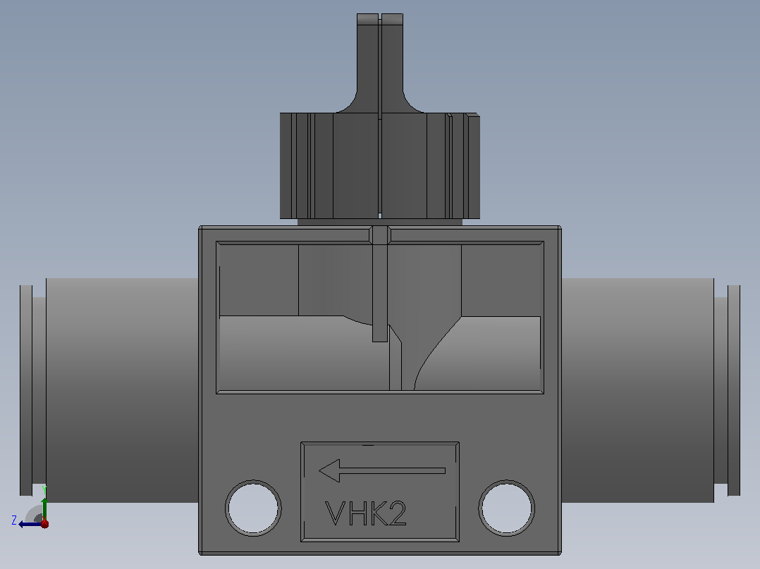 VHK系列P快速接头A快速接头二通三通手动阀[VHK2R-10F-10F]右视图
