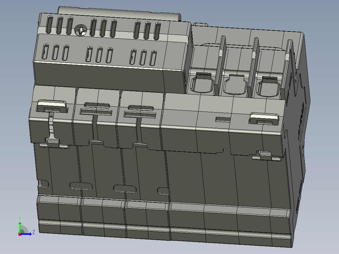 NBHLE-63&amp;3P剩余电流动作断路器三维模型202307左视图