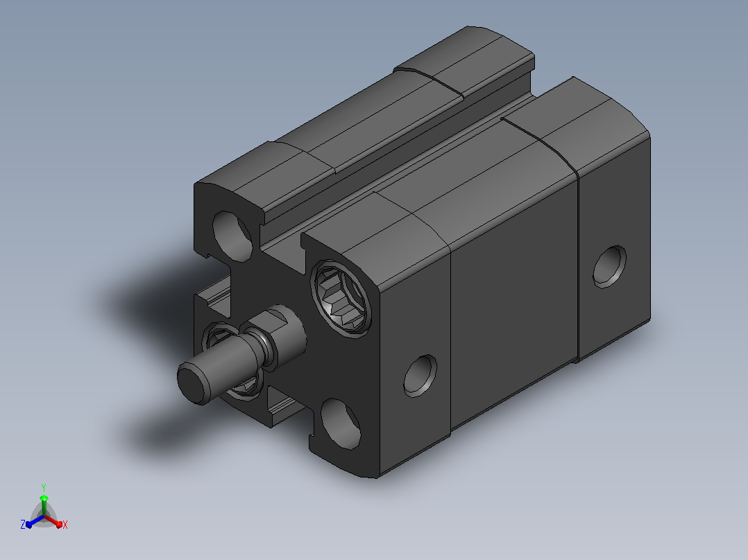 FESTO 紧凑型气缸 ADN-12-S-A-P-A正等轴测图