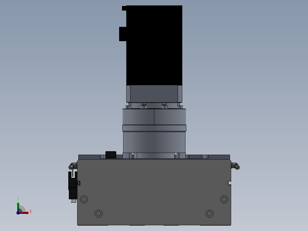 DMG220-TCM齿轮齿条模组直线滑台（电机直连）[DMG220-L20S400-DT750-C2U-TCM-P7]前视图