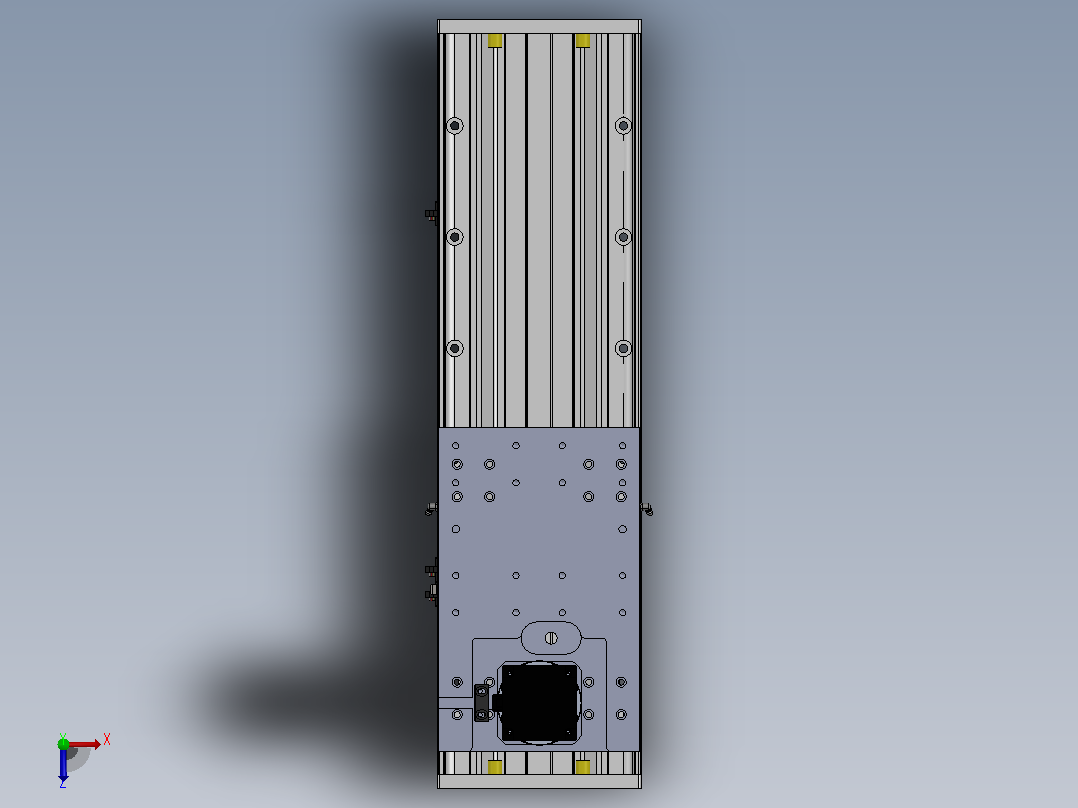 DMG220-TCM齿轮齿条模组直线滑台（电机直连）[DMG220-L20S400-DT750-C2U-TCM-P7]俯视图