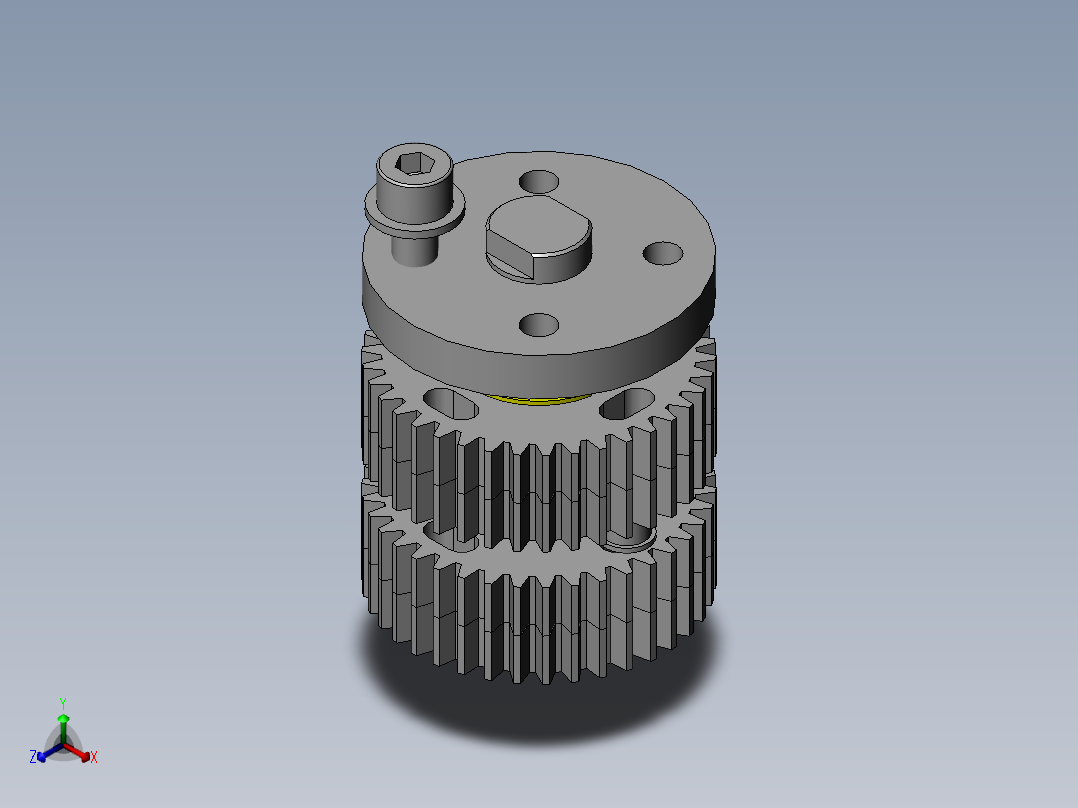 双重定心机构正等轴测图