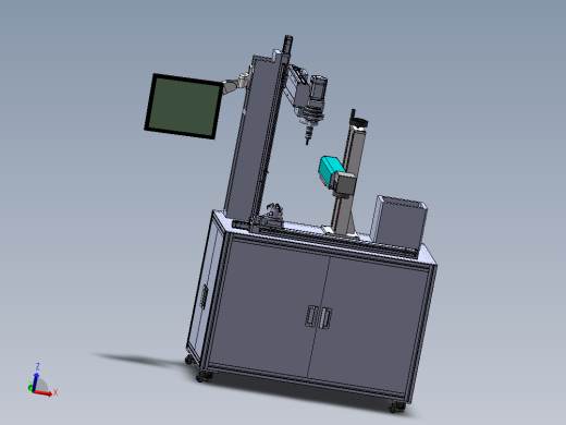自动去毛刺设备3d图纸+视觉检测激光打标一体机 三轴去毛刺3d方案