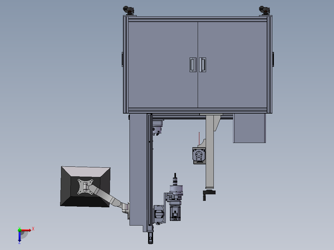 自动去毛刺设备3d图纸+视觉检测激光打标一体机 三轴去毛刺3d方案俯视图