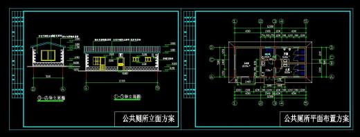 公共厕所CAD建筑图公厕卫生间方案设计垃圾站施工图纸图块素材缩略图