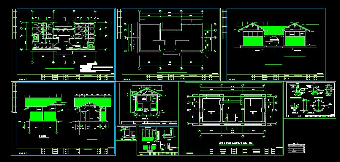 公共厕所CAD建筑图公厕卫生间方案设计垃圾站施工图纸图块素材