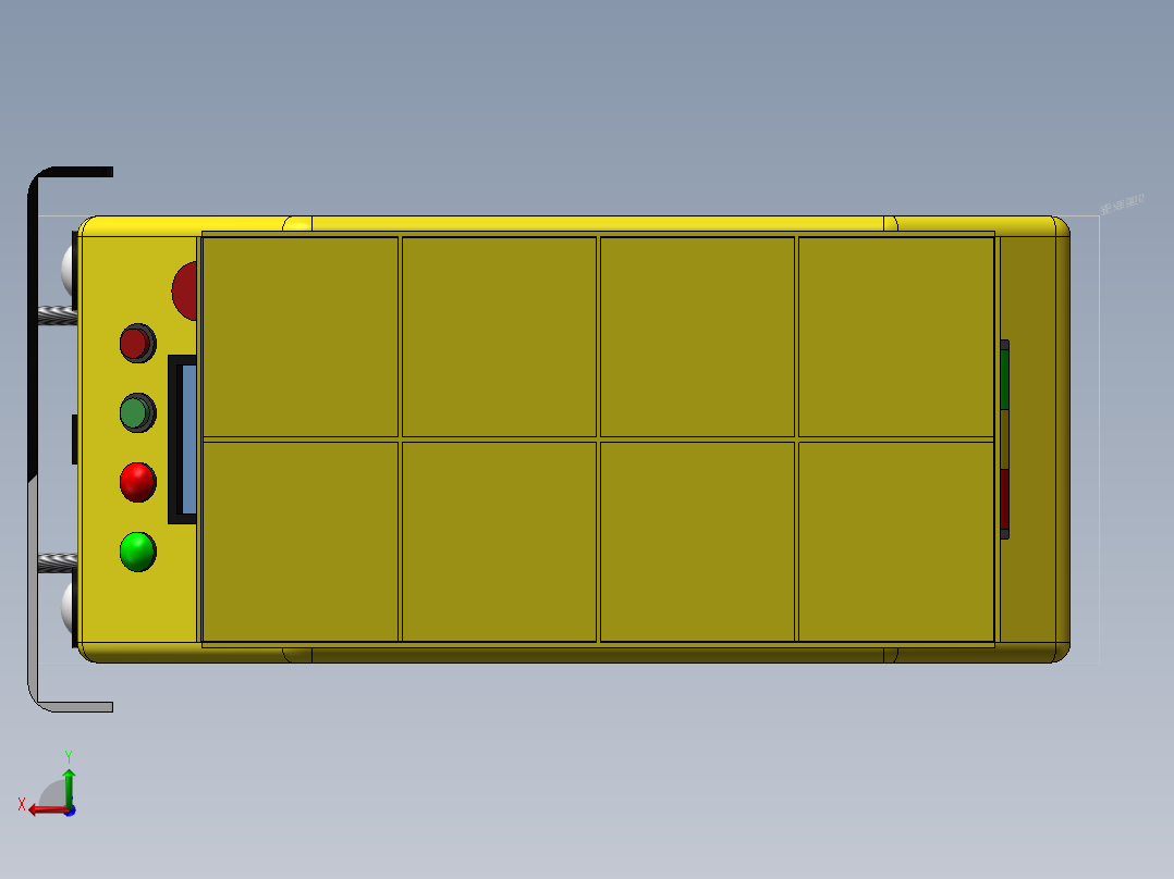 嵌入式AGV小车3D图纸后视图