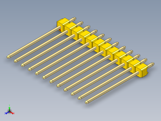 彩色公头100mil（2.54mm）系列-DS1021_yellow_1x12p_100mil_Type19_rev1.0