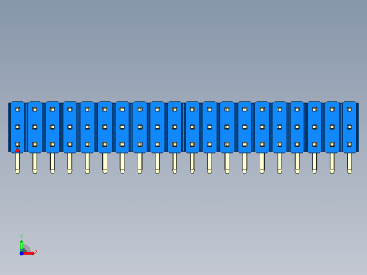 彩色公排针 100mil 2.54mm 系列-DS1022_blue_3x20p_100mil_TypeD_rev1.0前视缩略图