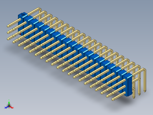 彩色公排针 100mil 2.54mm 系列-DS1022_blue_3x20p_100mil_TypeD_rev1.0正等轴测缩略图