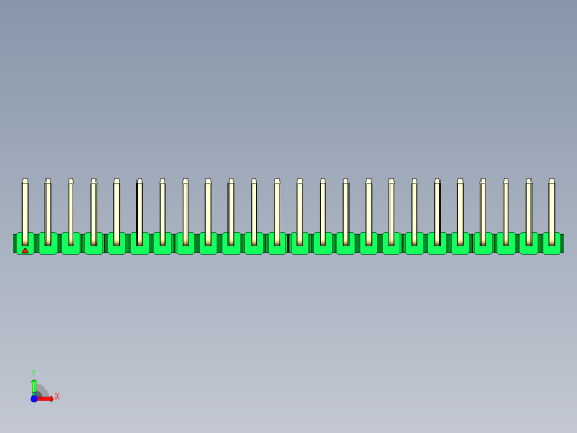 彩色公排针 100mil 2.54mm 系列-DS1022_green_24p_100mil_TypeU_rev1.0前视缩略图