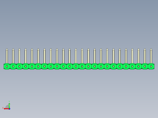 彩色公排针 100mil 2.54mm 系列-DS1022_green_24p_100mil_TypeU_rev1.0后视缩略图