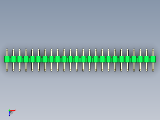 彩色公排针 100mil 2.54mm 系列-DS1022_green_24p_100mil_TypeU_rev1.0俯视缩略图
