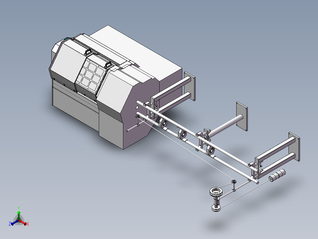 176数控机床全自动酒吧料器正等轴测图