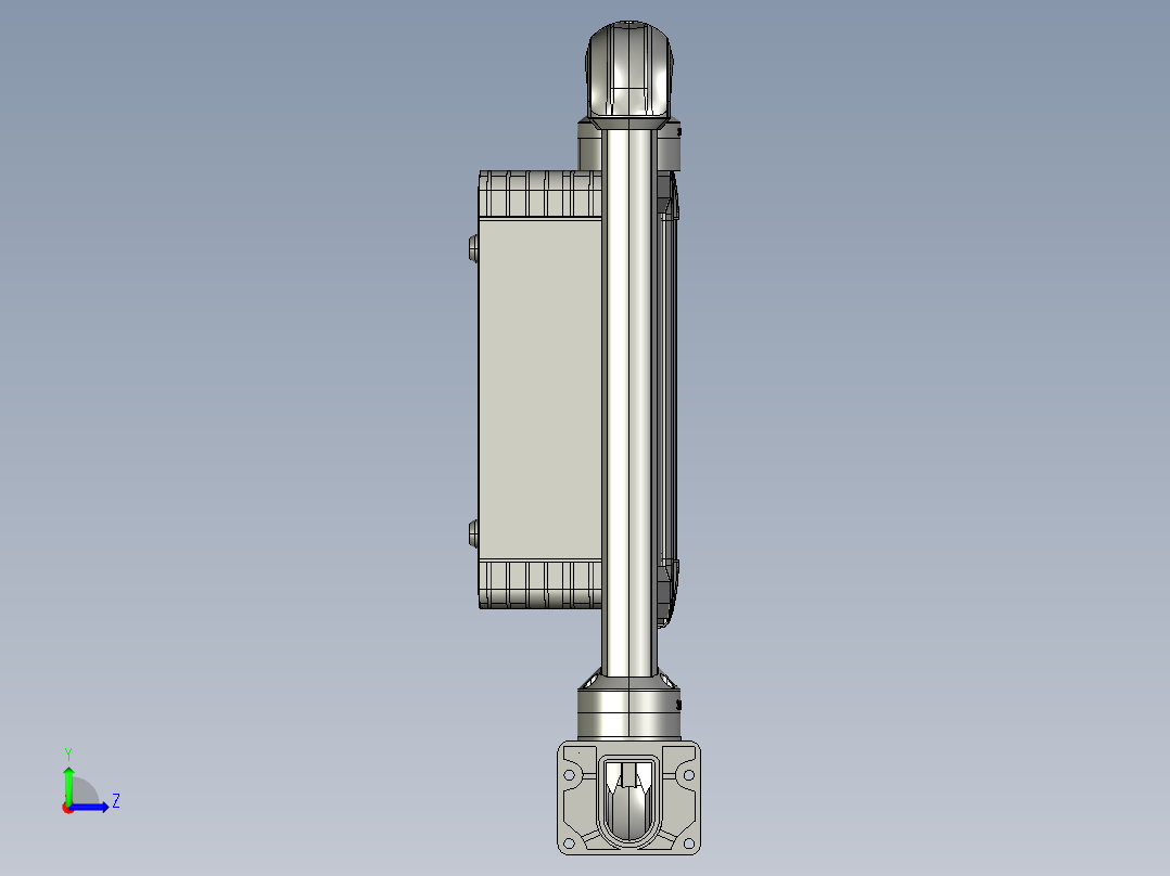 向下垂直墙座+转角+90度箱体连接器+控制箱左视图