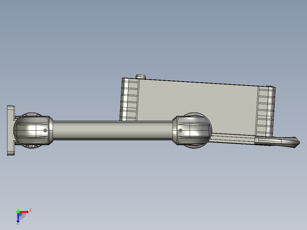 向下垂直墙座+转角+90度箱体连接器+控制箱俯视图