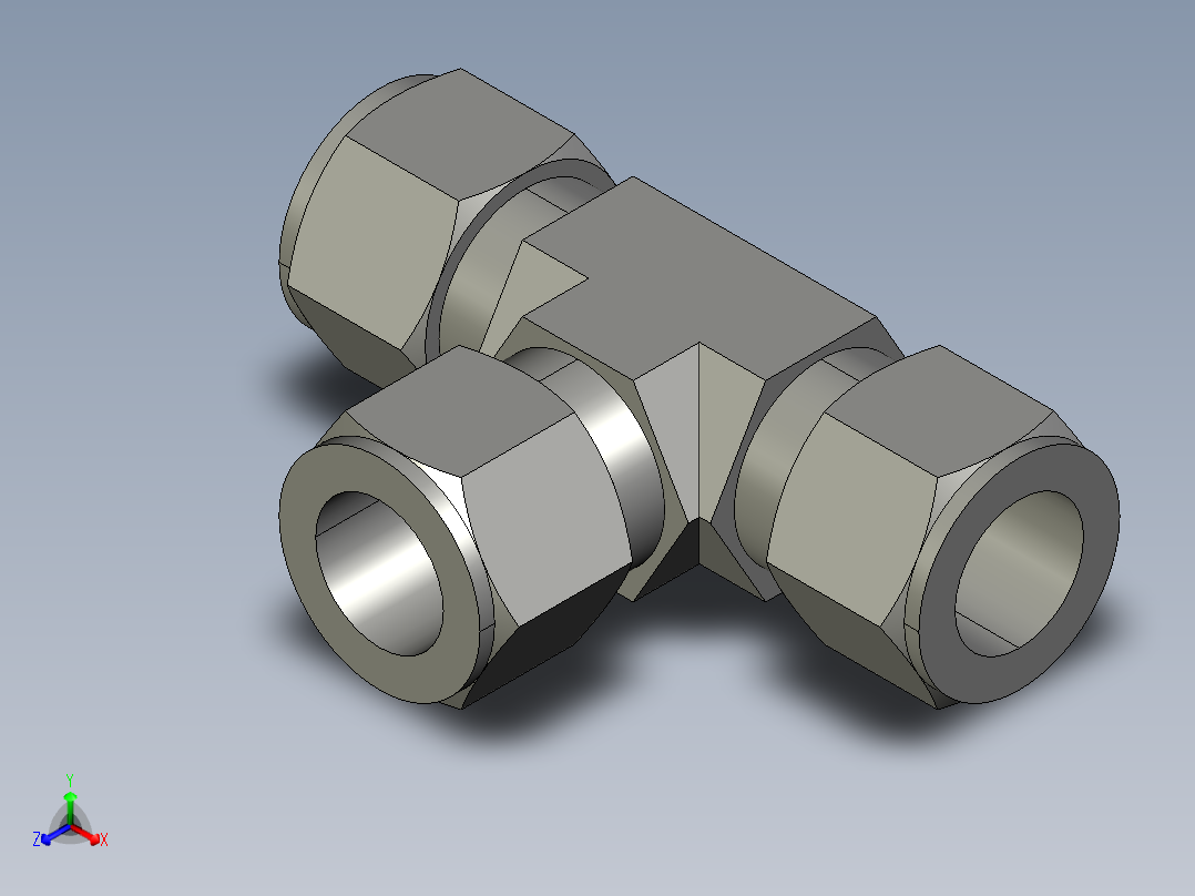 卡套式工业通用硬管接头14_jbu-s正等轴测图