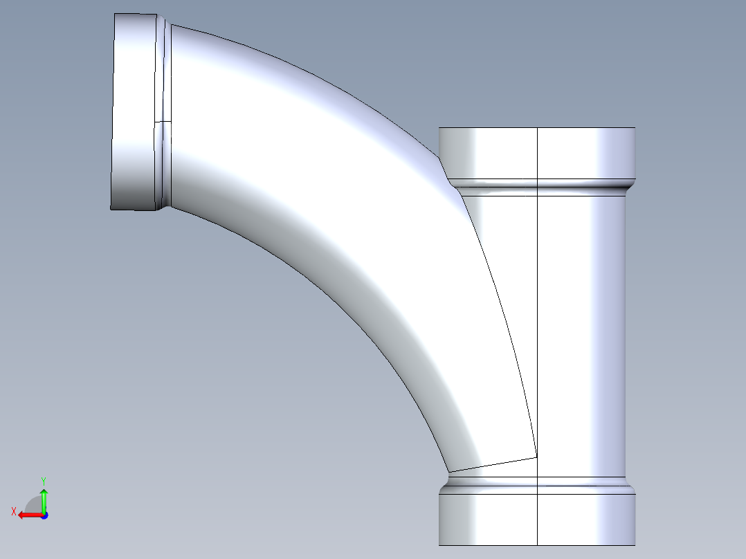 船舶管路系统S9_SeaDrainPLUS_LongTurnTee-SxSxS_37E173004_4in Sea Drain Plus - Long Turn Tee - SxSxS后视图
