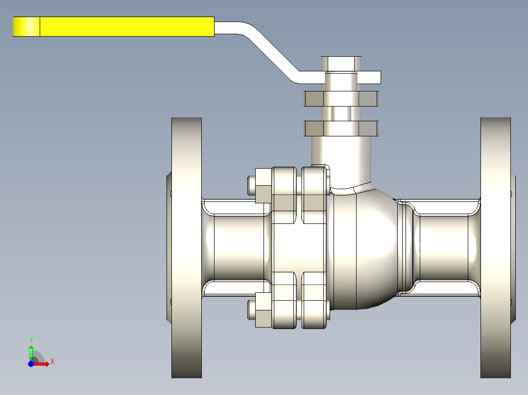 管道手动球阀-水管开关阀-手动阀门DN20铸钢球阀前视图