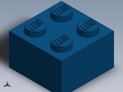 乐高套装 4421基本积木-300323 Bright Blue Brick 2 x 2.SLDPRT