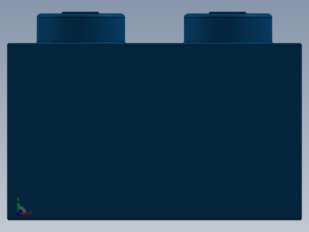 乐高套装 4421基本积木-300323 Bright Blue Brick 2 x 2.SLDPRT前视图